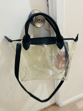 Longchamp x Mr.Bag Limited Edition 2019 PVC Clear Crossbody Tote with Black Trim